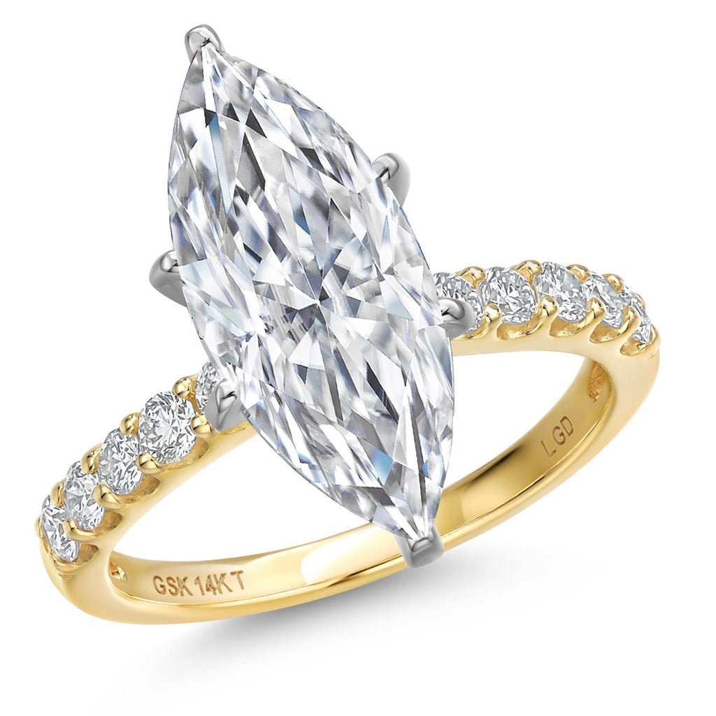 Marquise Cut_Center 4ct_9_Ring in 14K Two Tone Gold