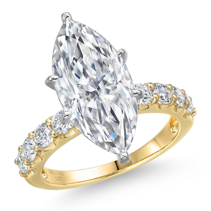 Marquise Cut_Center 5ct_5_Ring in 14K Two Tone Gold