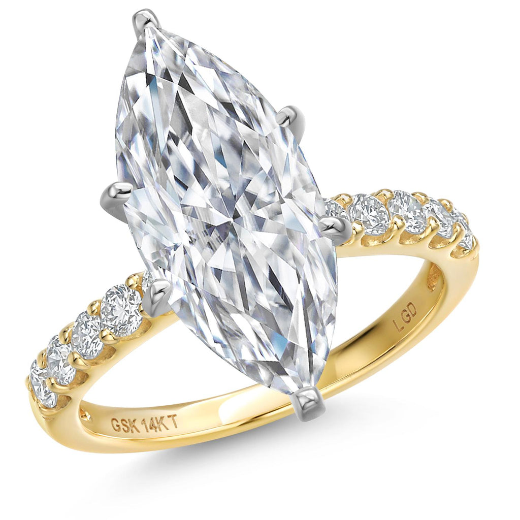 Marquise Cut_Center 5ct_5_Ring in 14K Two Tone Gold