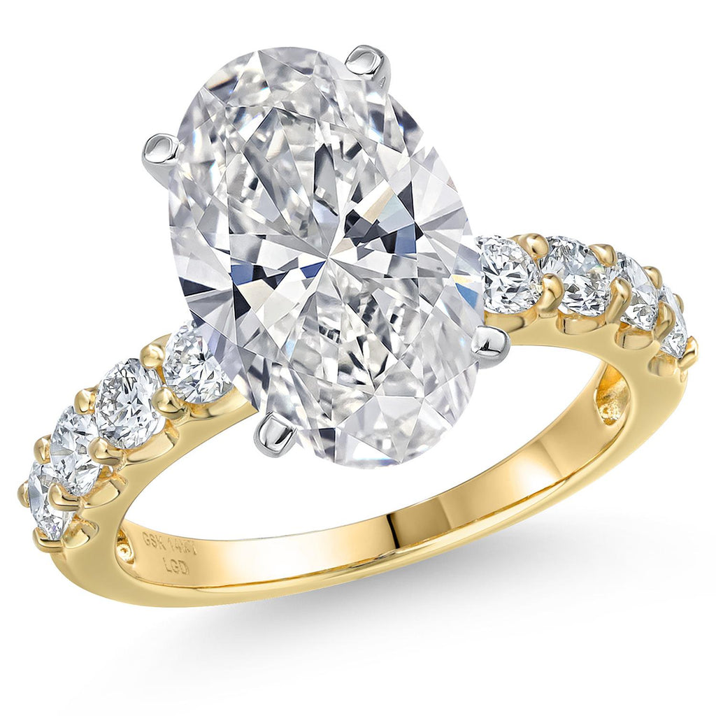 Oval Cut_Center 5ct_6_Ring in 14K Two Tone Gold