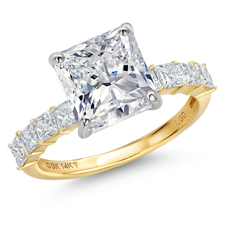 Princess Cut_Center 5ct_5_Ring in 14K Two Tone Gold