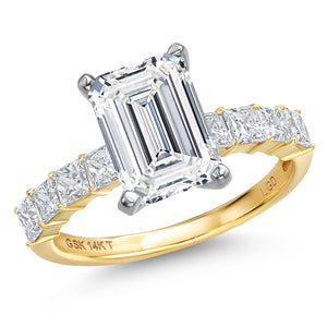 Emerald Cut_Ring in 14K Two Tone Gold