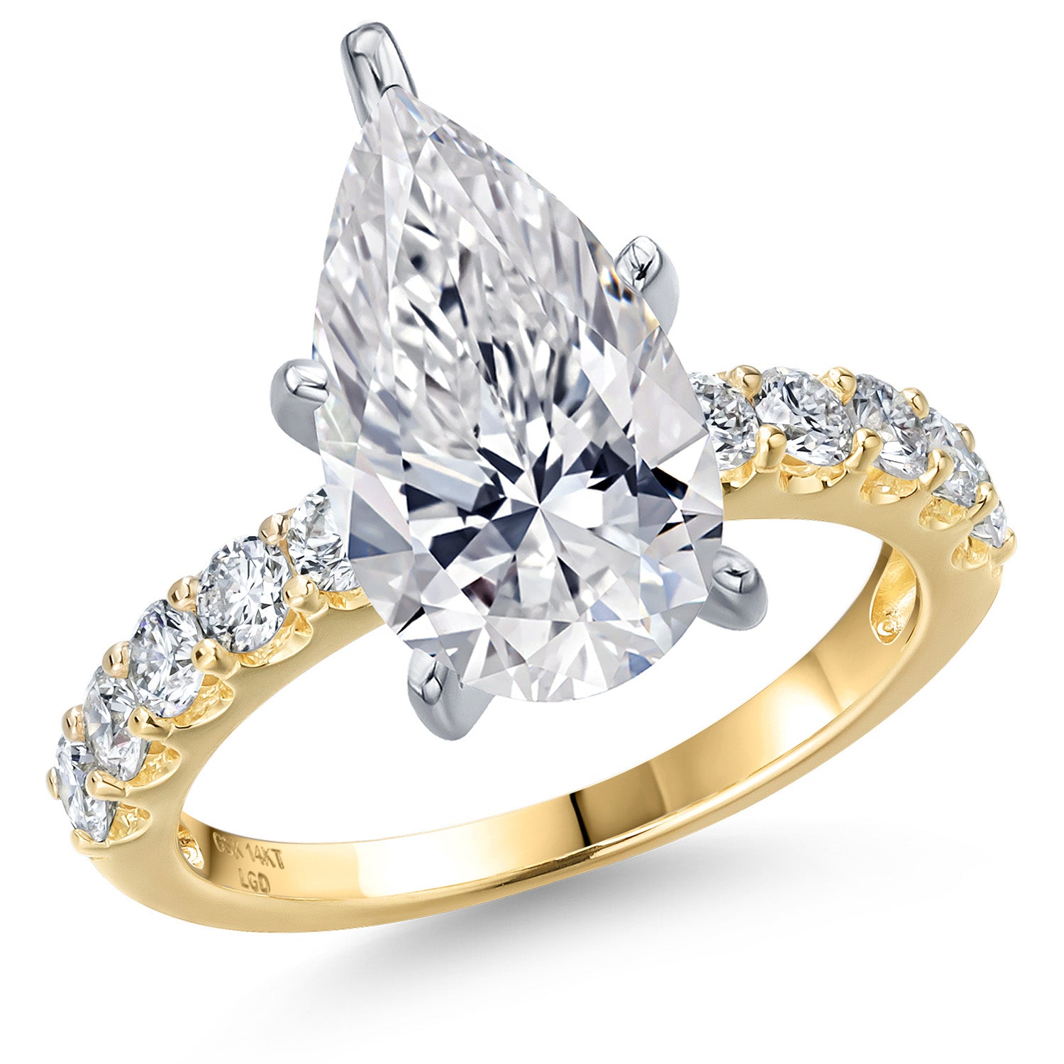 Pear Shape_Center 5.00ct_8_Ring in 14K Two Tone Gold