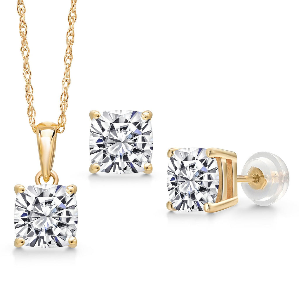 Pendant Earrings Set in 14K Yellow Gold