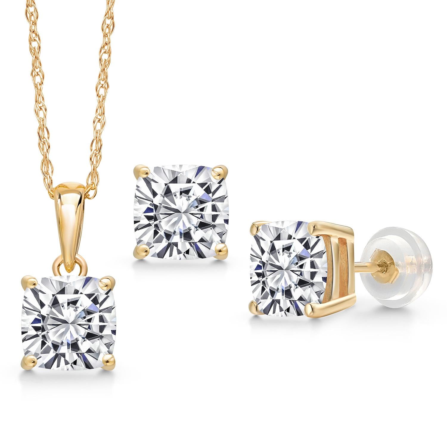 Pendant Earrings Set in 14K Yellow Gold