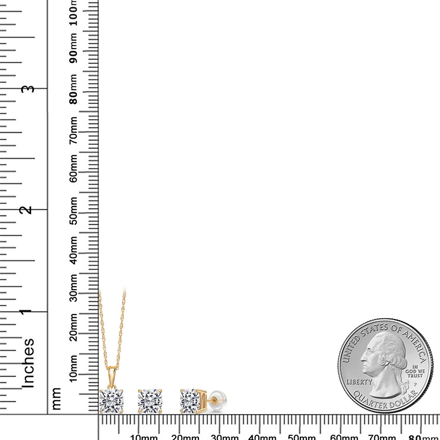 Pendant Earrings Set in 14K Yellow Gold