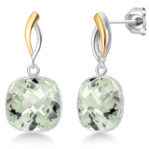 Earrings in 925 Sterling Silver and 10K Yellow Gold