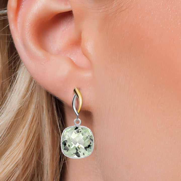 Earrings in 925 Sterling Silver and 10K Yellow Gold