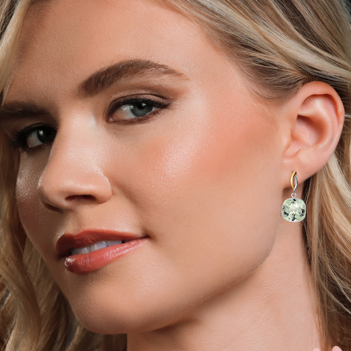 Earrings in 925 Sterling Silver and 10K Yellow Gold