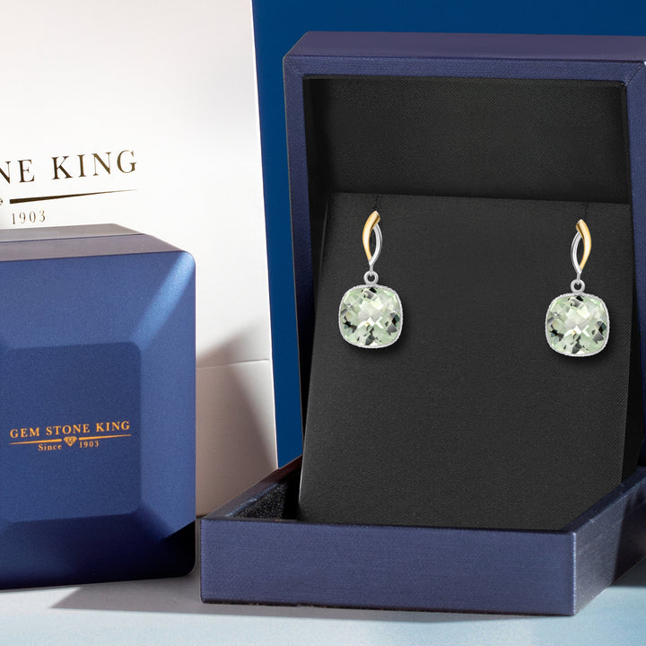 Earrings in 925 Sterling Silver and 10K Yellow Gold