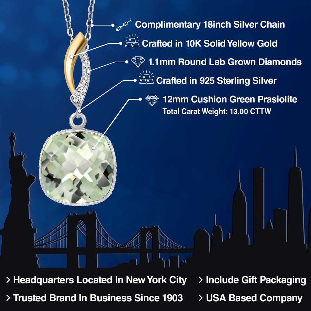 Pendant in 925 Sterling Silver and 10K Yellow Gold
