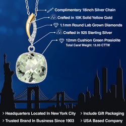 Pendant in 925 Sterling Silver and 10K Yellow Gold