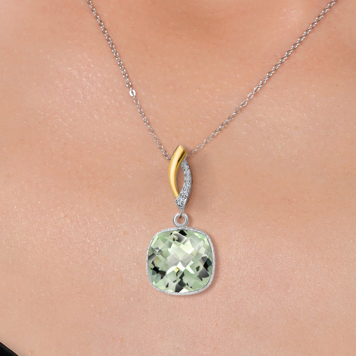Pendant in 925 Sterling Silver and 10K Yellow Gold