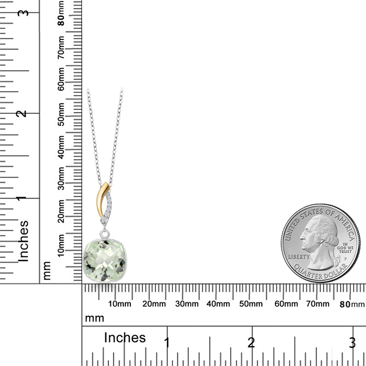 Pendant in 925 Sterling Silver and 10K Yellow Gold