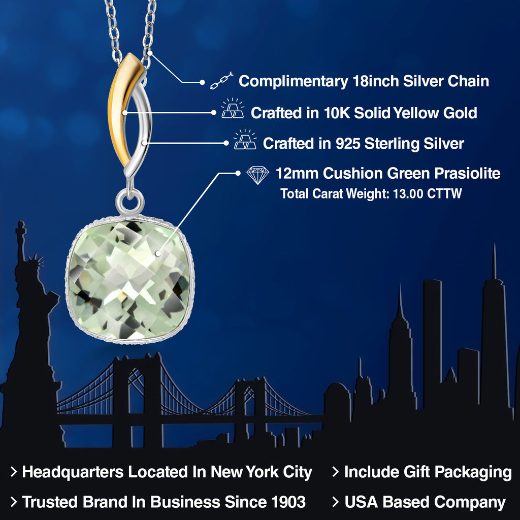 Pendant in 925 Sterling Silver and 10K Yellow Gold