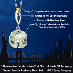 Pendant in 925 Sterling Silver and 10K Yellow Gold