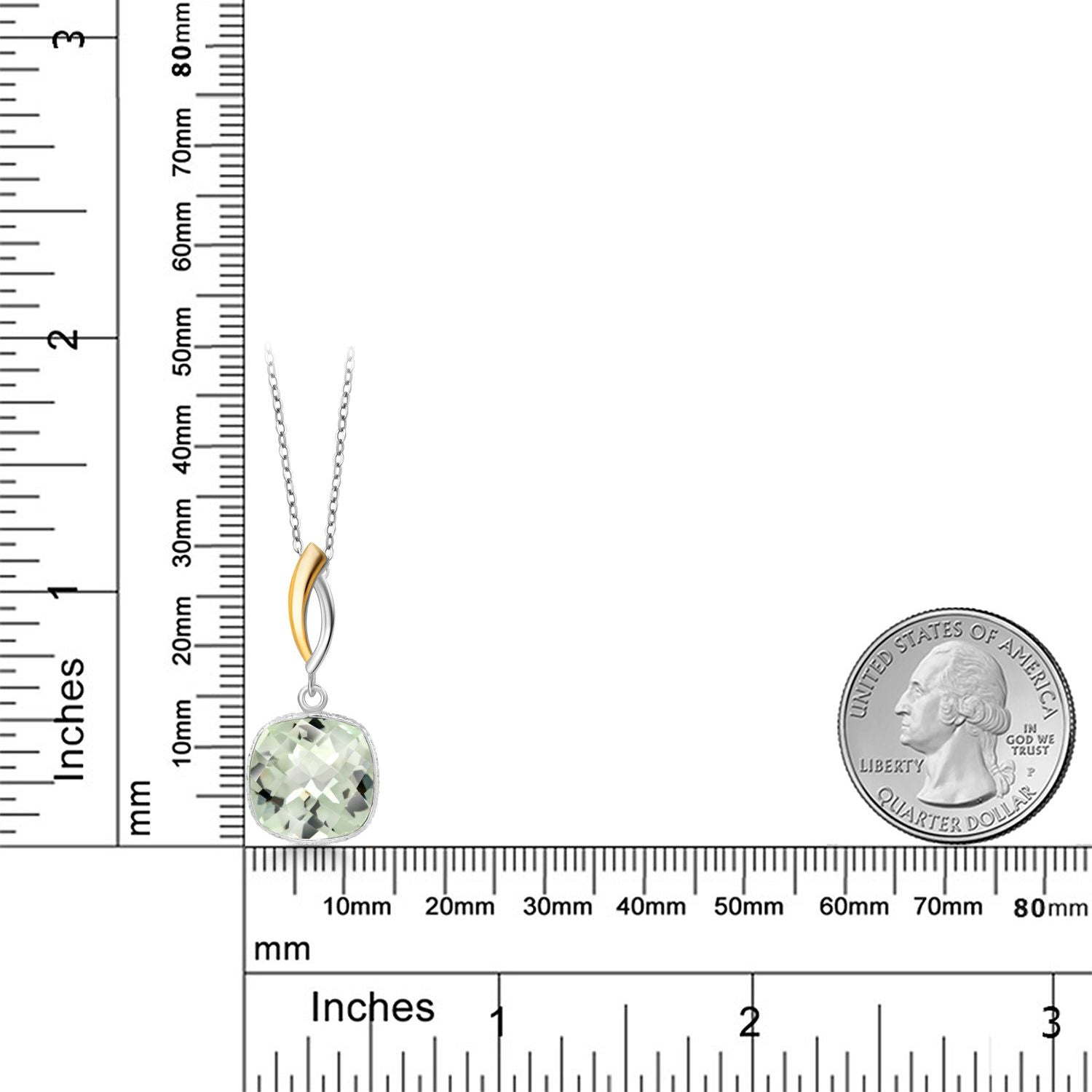 Pendant in 925 Sterling Silver and 10K Yellow Gold