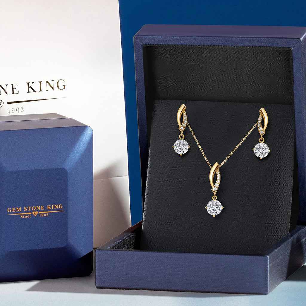 Pendant Earrings Set in 14K Yellow Gold