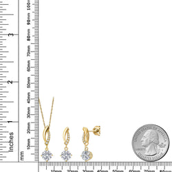 Pendant Earrings Set in 14K Yellow Gold