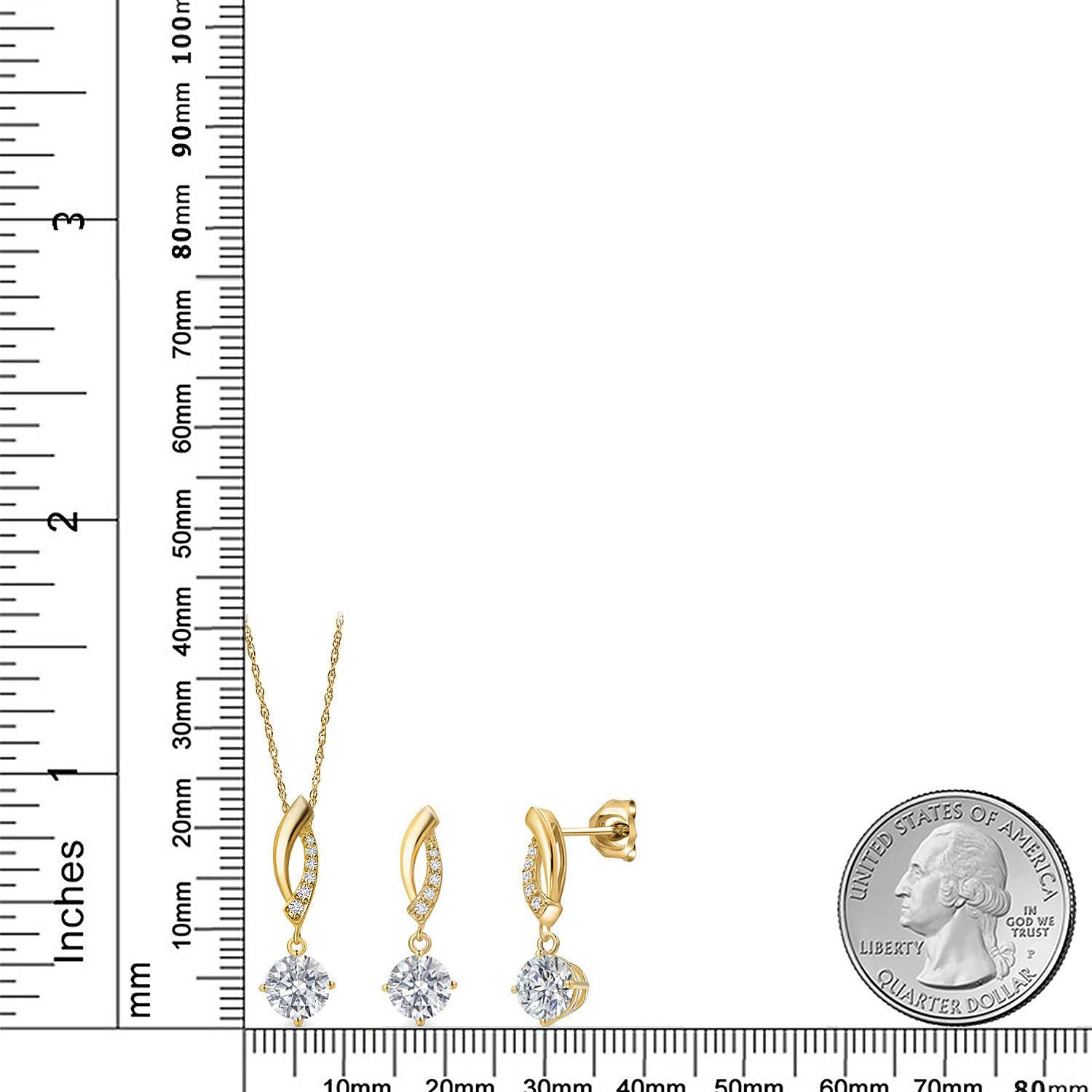 Pendant Earrings Set in 14K Yellow Gold