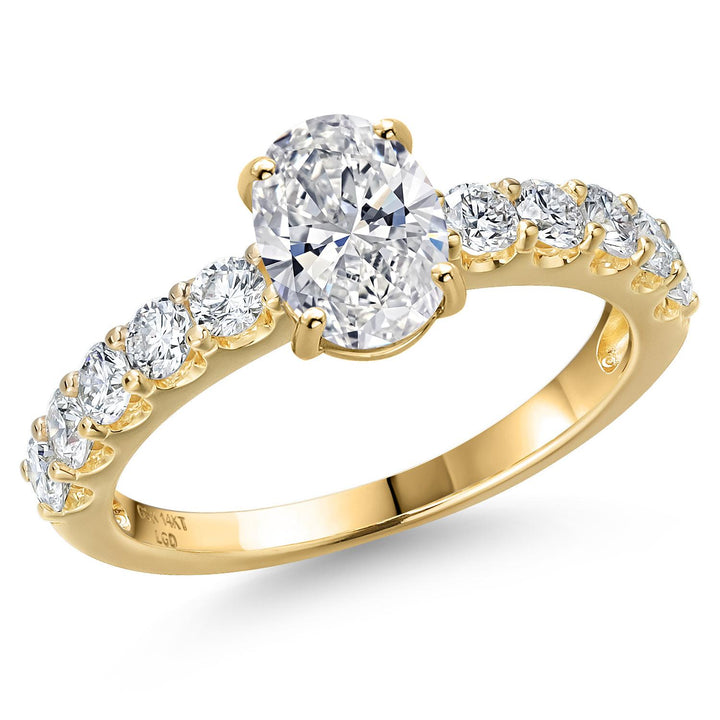 Oval Cut_Center 1.00ct_5_Ring in 14K Yellow Gold