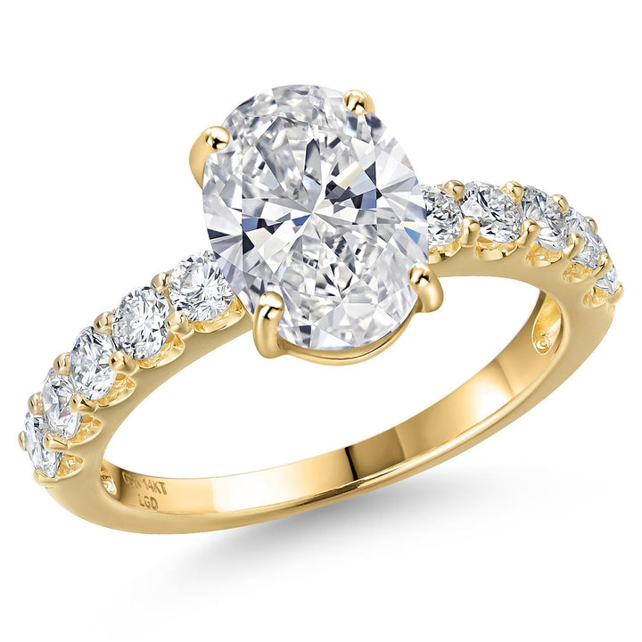 Oval Cut_Center 2.00ct_5_Ring in 14K Yellow Gold
