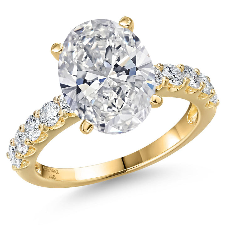 Oval Cut_Center 4.00ct_5_Ring in 14K Yellow Gold