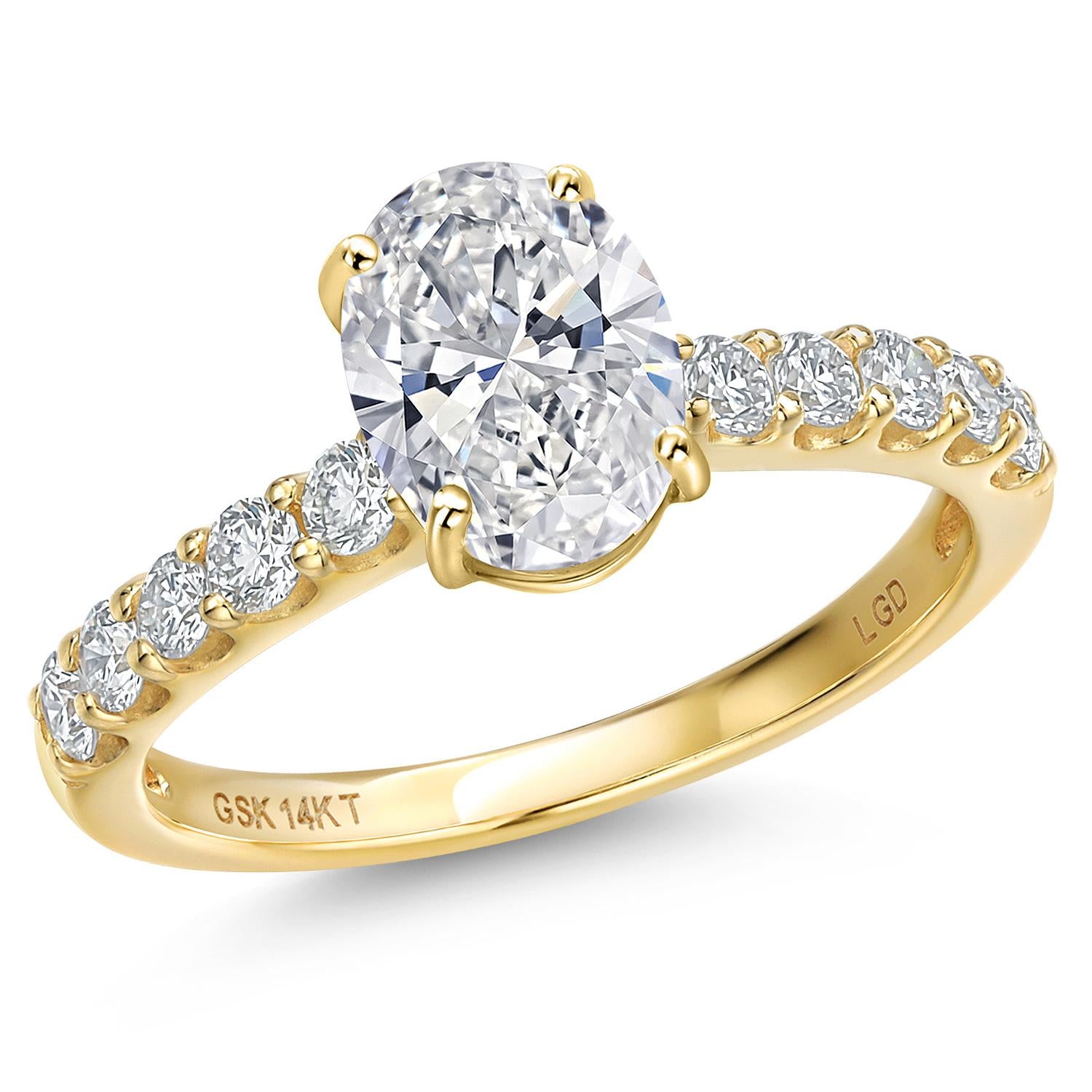 Oval Cut_Center 1.5ct_6_Ring in 14K Yellow Gold