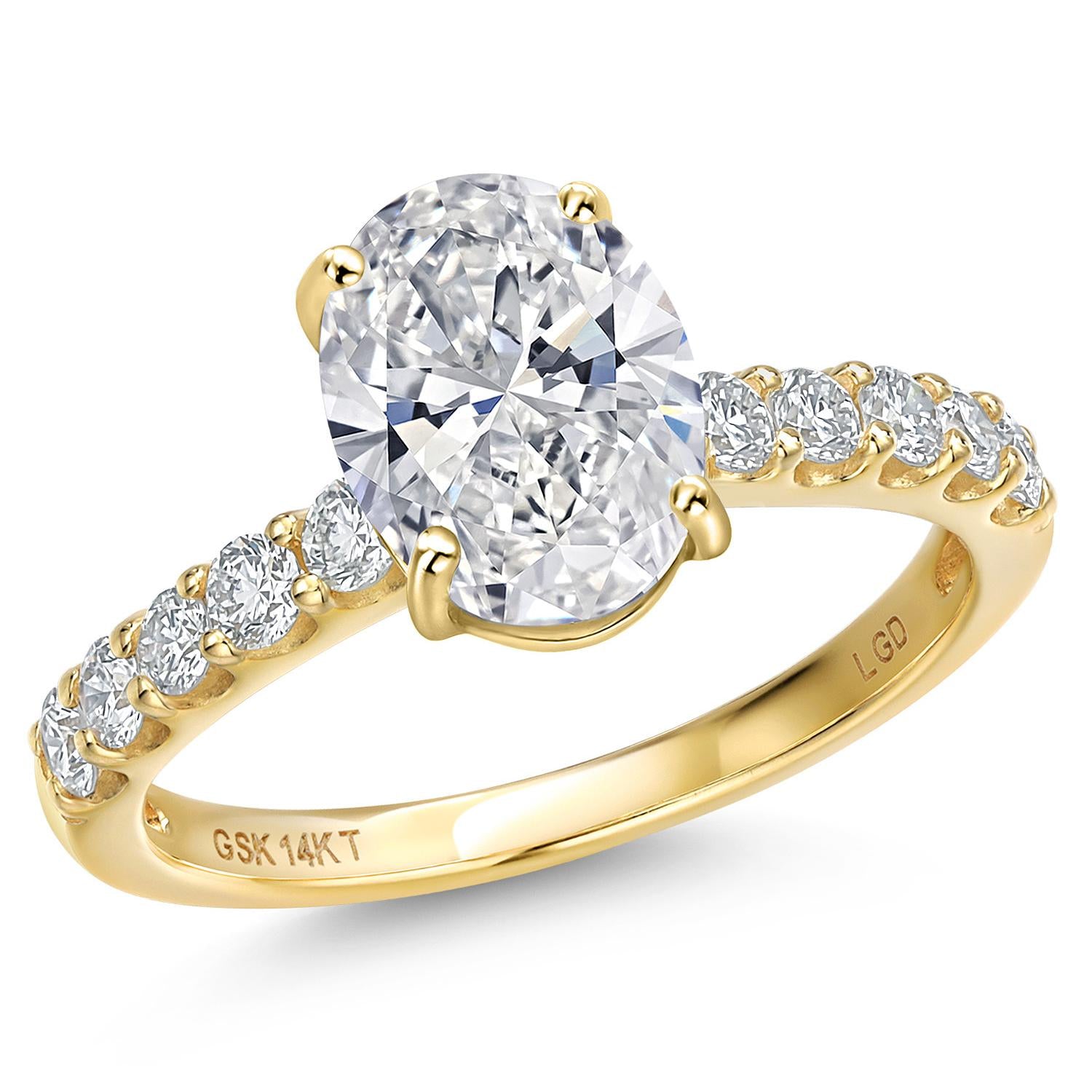 Oval Cut_Center 2ct_7_Ring in 14K Yellow Gold