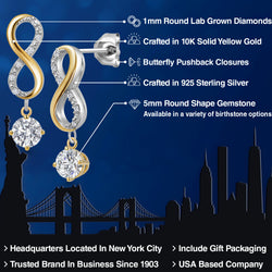 Earrings in 925 Sterling Silver and 10K Yellow Gold