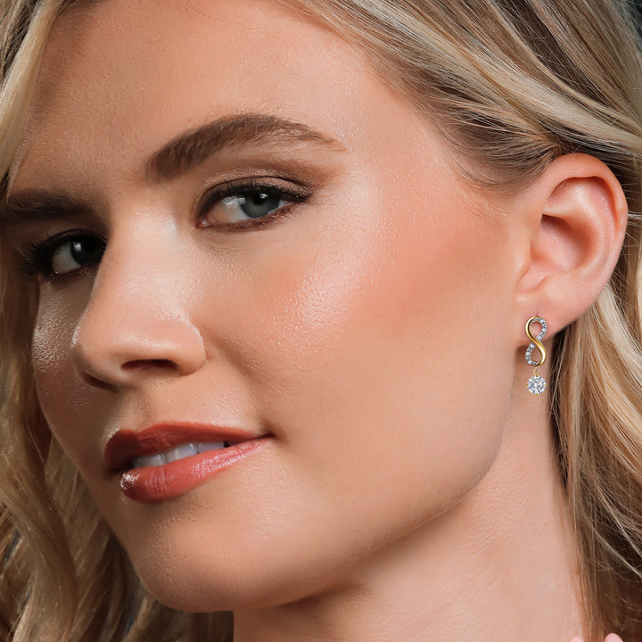 Earrings in 925 Sterling Silver and 10K Yellow Gold