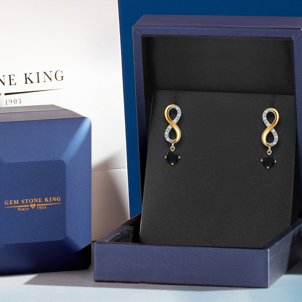 Earrings in 925 Sterling Silver and 10K Yellow Gold