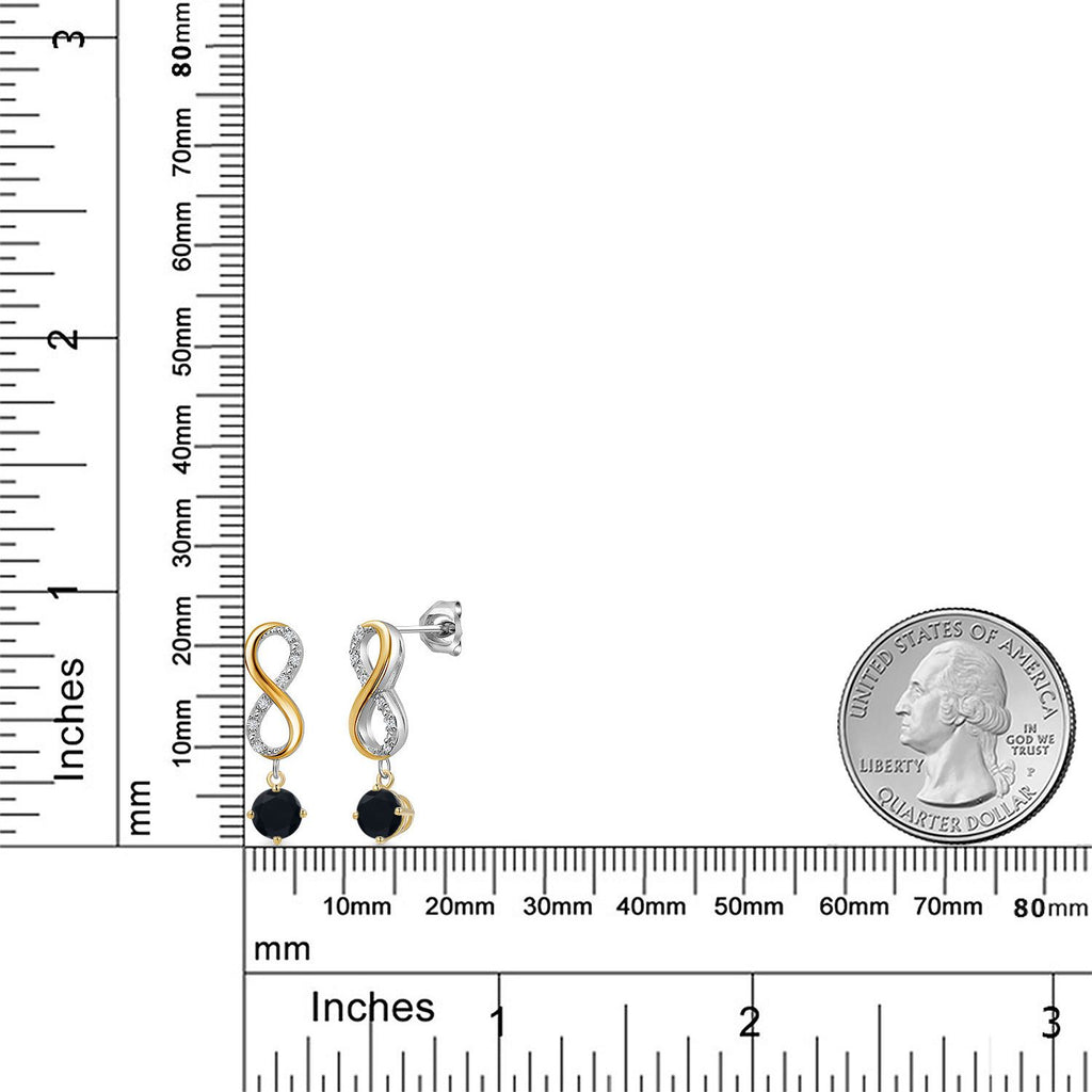 Earrings in 925 Sterling Silver and 10K Yellow Gold