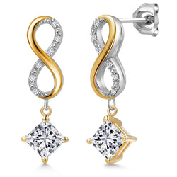 Earrings in 925 Sterling Silver and 10K Yellow Gold