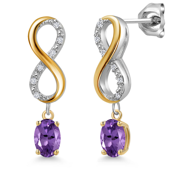 Earrings in 925 Sterling Silver and 10K Yellow Gold