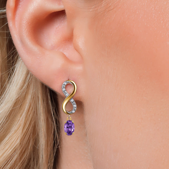 Earrings in 925 Sterling Silver and 10K Yellow Gold