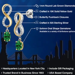 Earrings in 925 Sterling Silver and 10K Yellow Gold