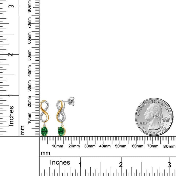 Earrings in 925 Sterling Silver and 10K Yellow Gold