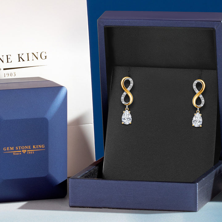 Earrings in 925 Sterling Silver and 10K Yellow Gold