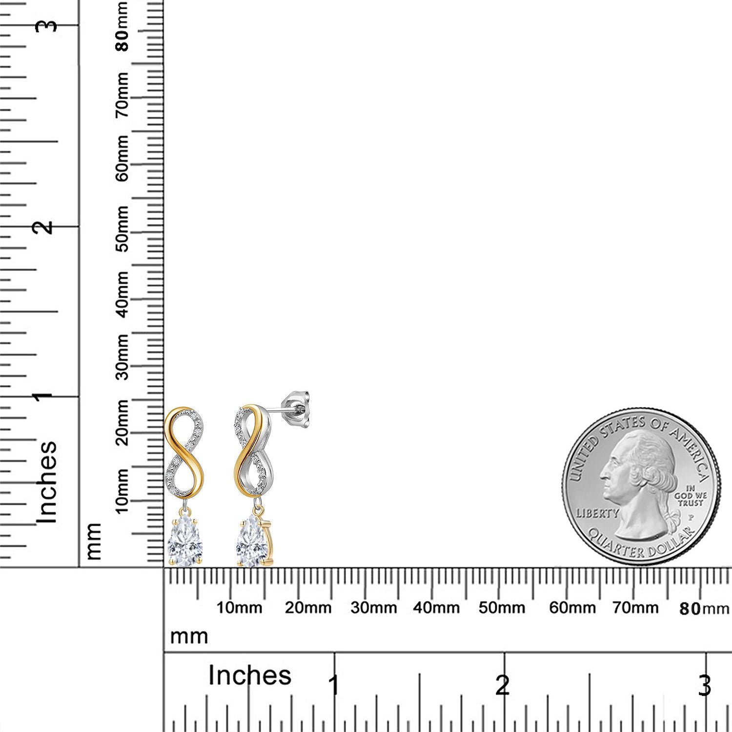 Earrings in 925 Sterling Silver and 10K Yellow Gold