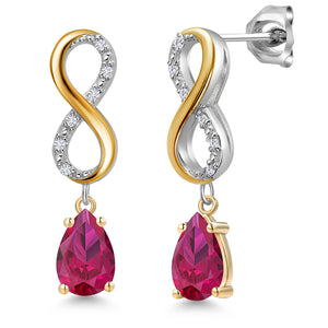 Earrings in 925 Sterling Silver and 10K Yellow Gold