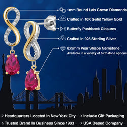 Earrings in 925 Sterling Silver and 10K Yellow Gold