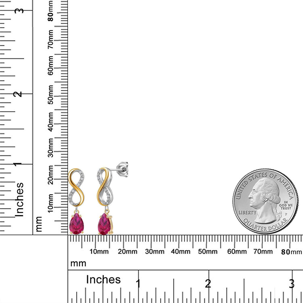 Earrings in 925 Sterling Silver and 10K Yellow Gold