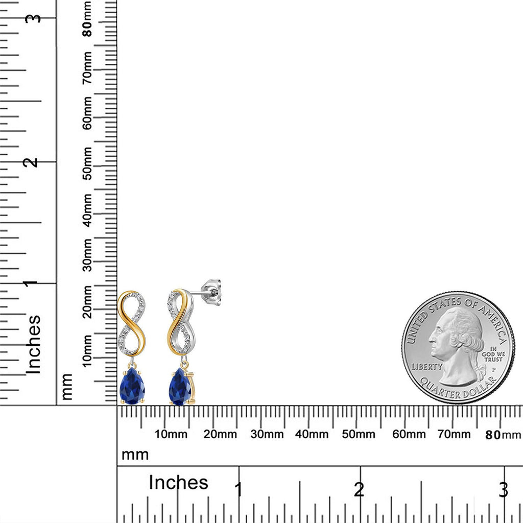 Earrings in 925 Sterling Silver and 10K Yellow Gold