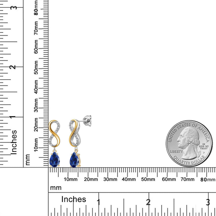 Earrings in 925 Sterling Silver and 10K Yellow Gold