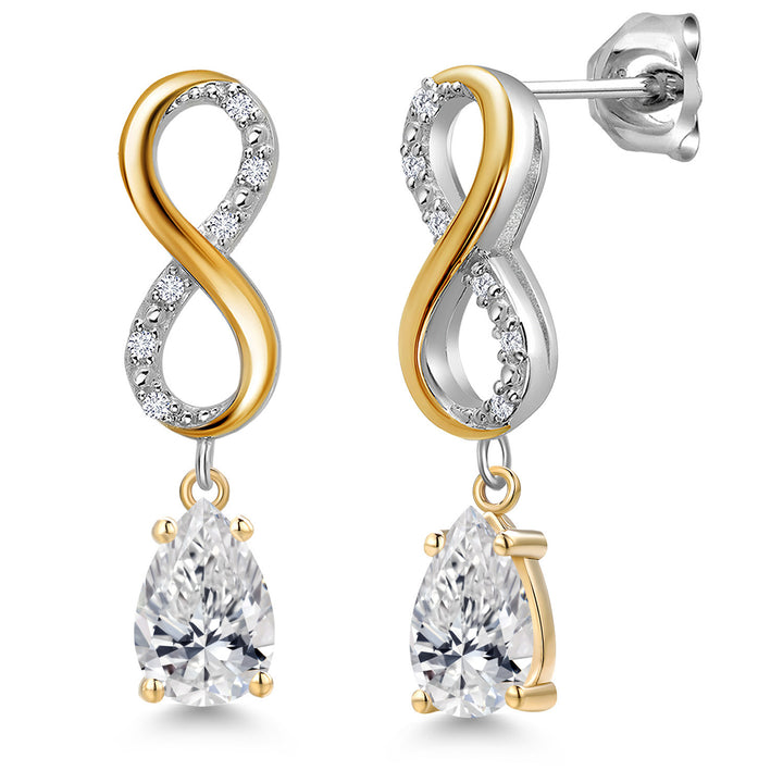 Earrings in 925 Sterling Silver and 10K Yellow Gold