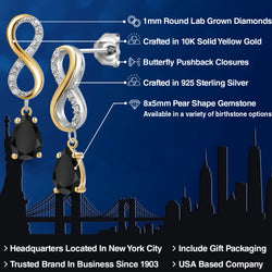 Earrings in 925 Sterling Silver and 10K Yellow Gold