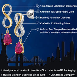 Earrings in 925 Sterling Silver and 10K Yellow Gold