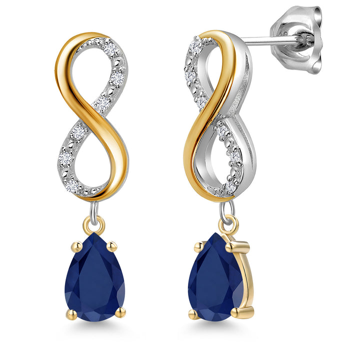 Earrings in 925 Sterling Silver and 10K Yellow Gold