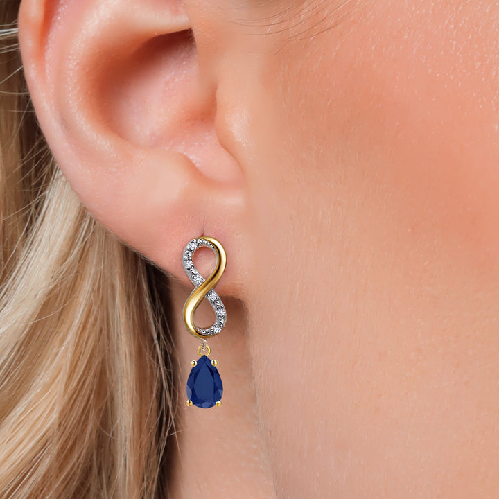 Earrings in 925 Sterling Silver and 10K Yellow Gold